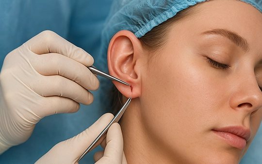 Restore torn or stretched earlobes with safe, sutureless repair for natural results and quick healing.
